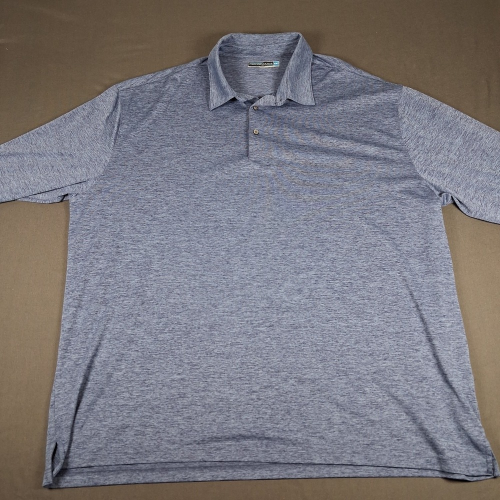 Roundtree and Yorke Performance Blue- Gray Short Sleeve Polo Shirt Men's 4XLT